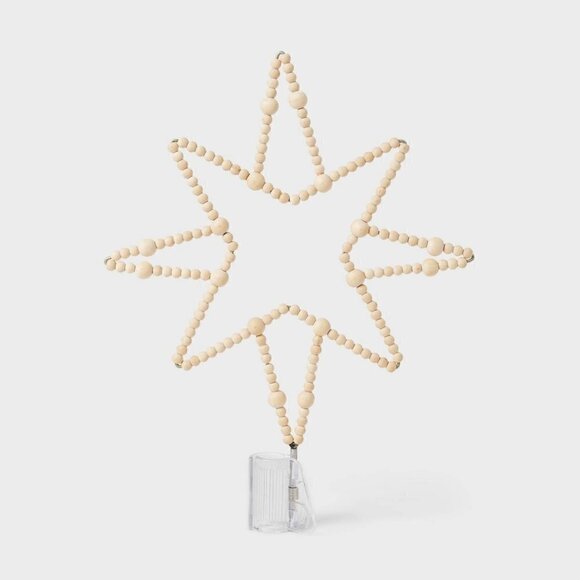Studio McGee Wood Bead Christmas Tree Topper - Threshold - Picture 1 of 4